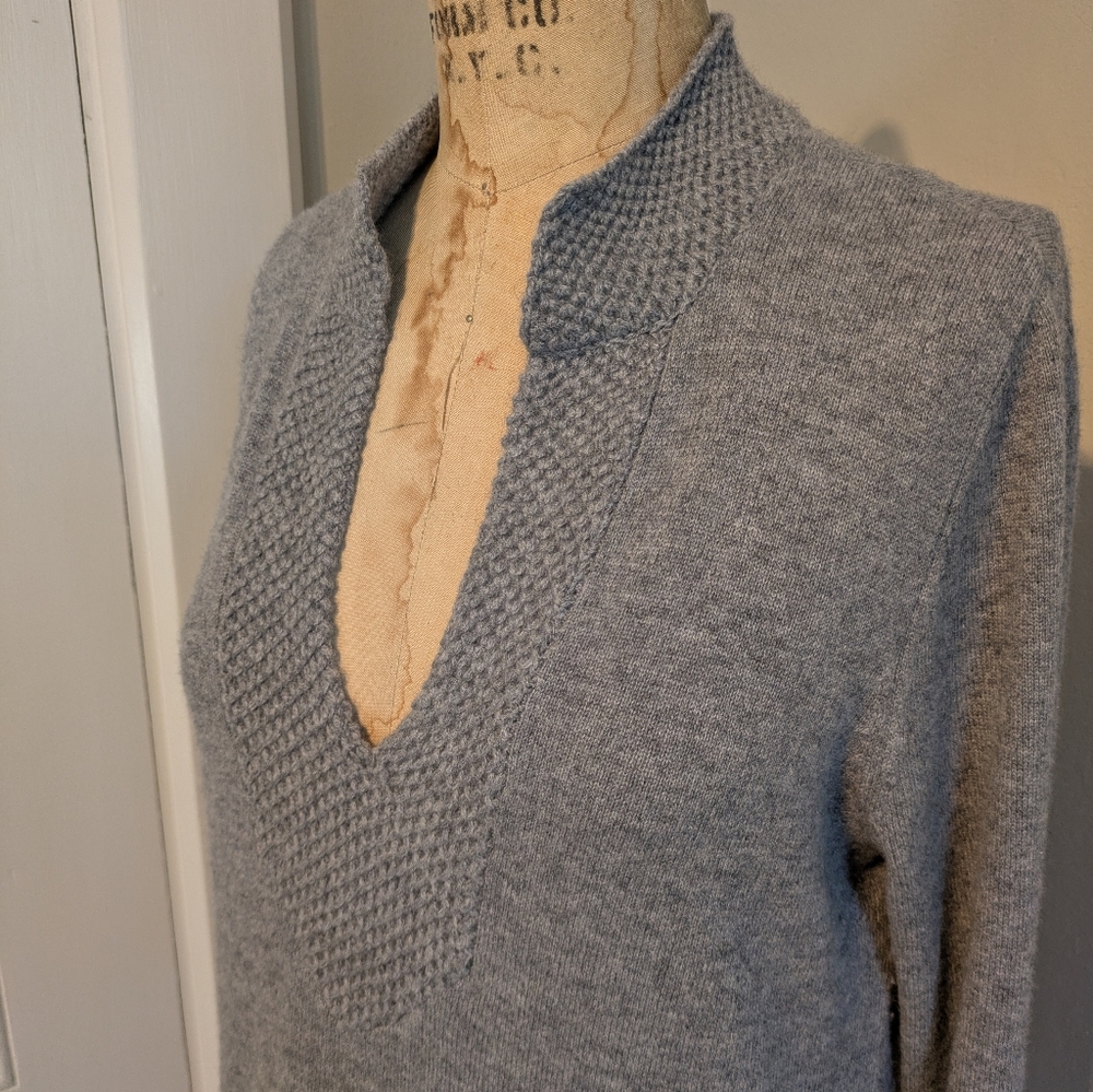 Tory Burch Cashmere L Gray Knit Tunic Sweater - Picture 5 of 6